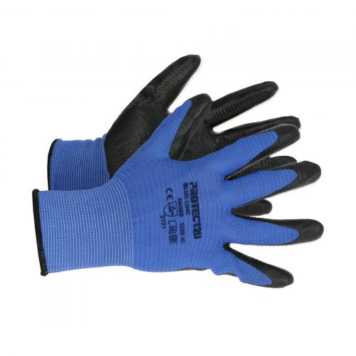 Rękawice robocze karbowane, niebieskie rom. 10 PROTECT2U