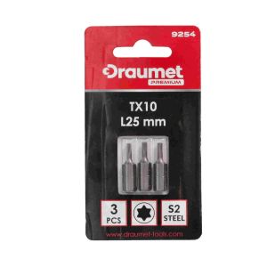 Bity Torx T10, 25 mm 3 szt. Draumet Premium