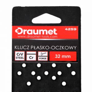 Klucz płasko-oczkowy CrV  32 mm Draumet