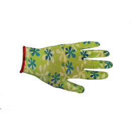 Rękawice ogrodowe, zielone w kwiaty rozm. 8 PROTECT2U