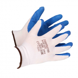 Rękawice robocze ochronne niebiesko-białe rozm. 8 PROTECT2U