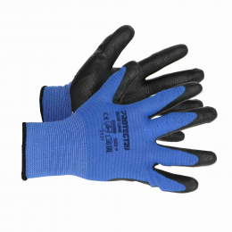 Rękawice robocze karbowane, niebieskie rom. 9 PROTECT2U