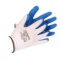 Rękawice robocze ochronne niebiesko-białe rozm. 7 PROTECT2U